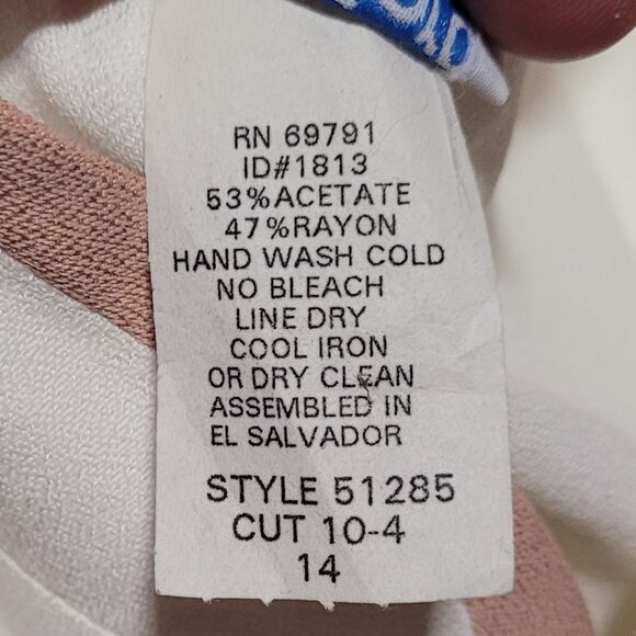 BEDFORD FAIR Shirt-jacket, L, Off-white/Camel trim, Buttons, Long sleeve - Picture 11 of 12